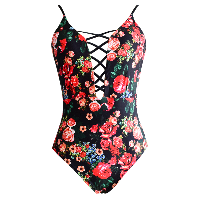 2021 floral rose pattern swimware