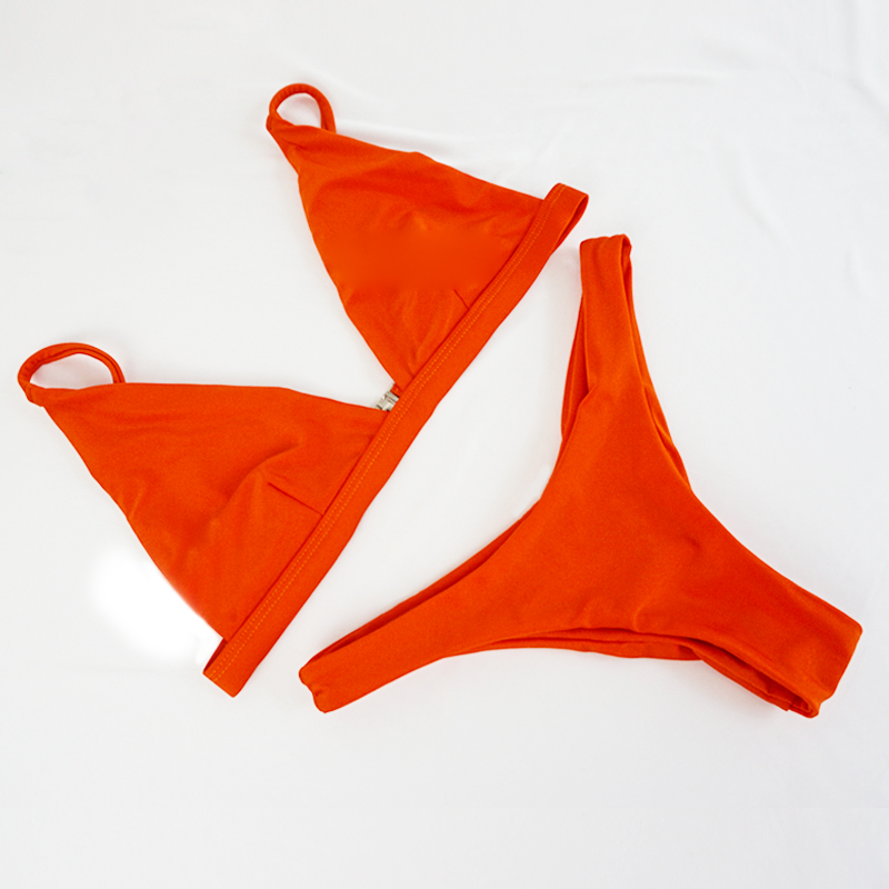 orange triangle bikini