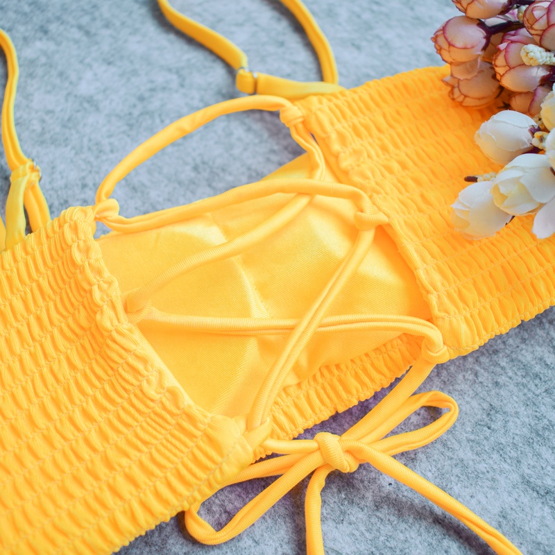 yellow minimalist tankinis bikini