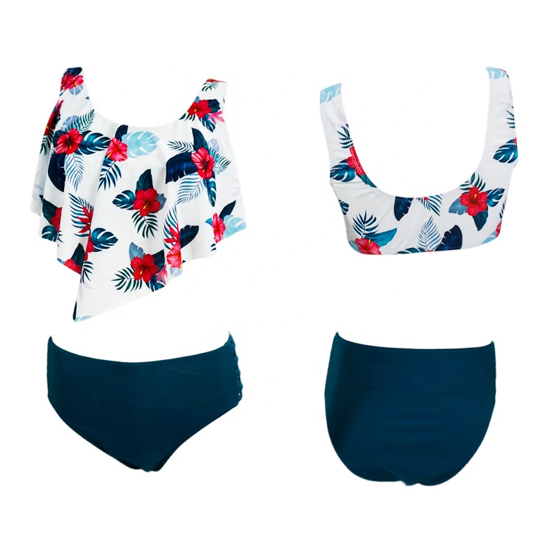 summer two piece wave floral tropical bikini set