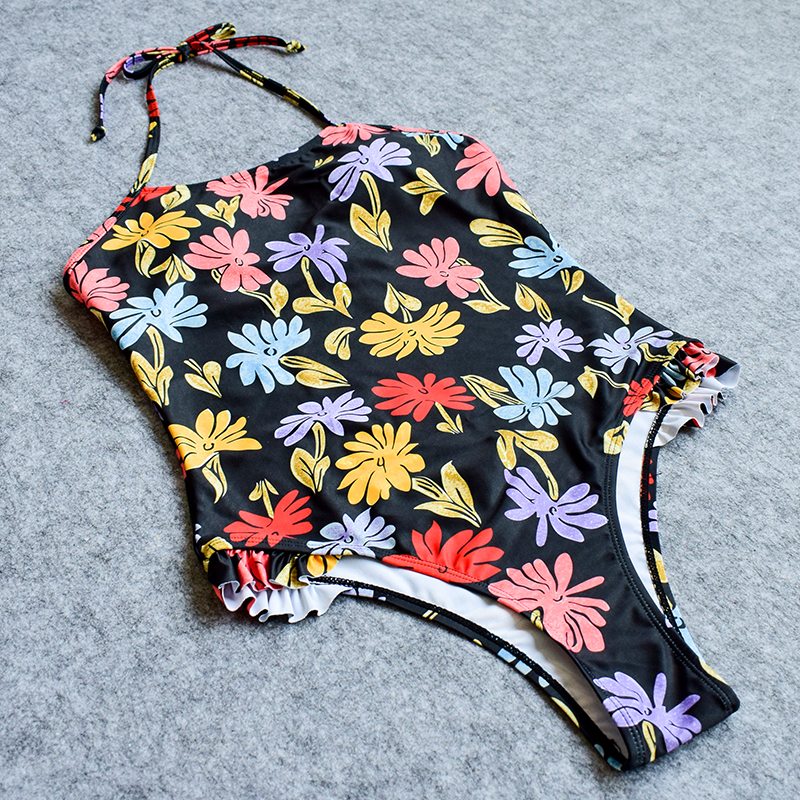 printing halter neck bikini