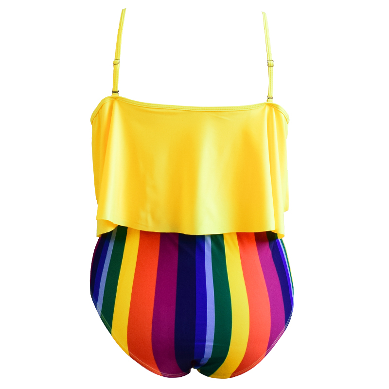 summer rainbow two piece swimsuit