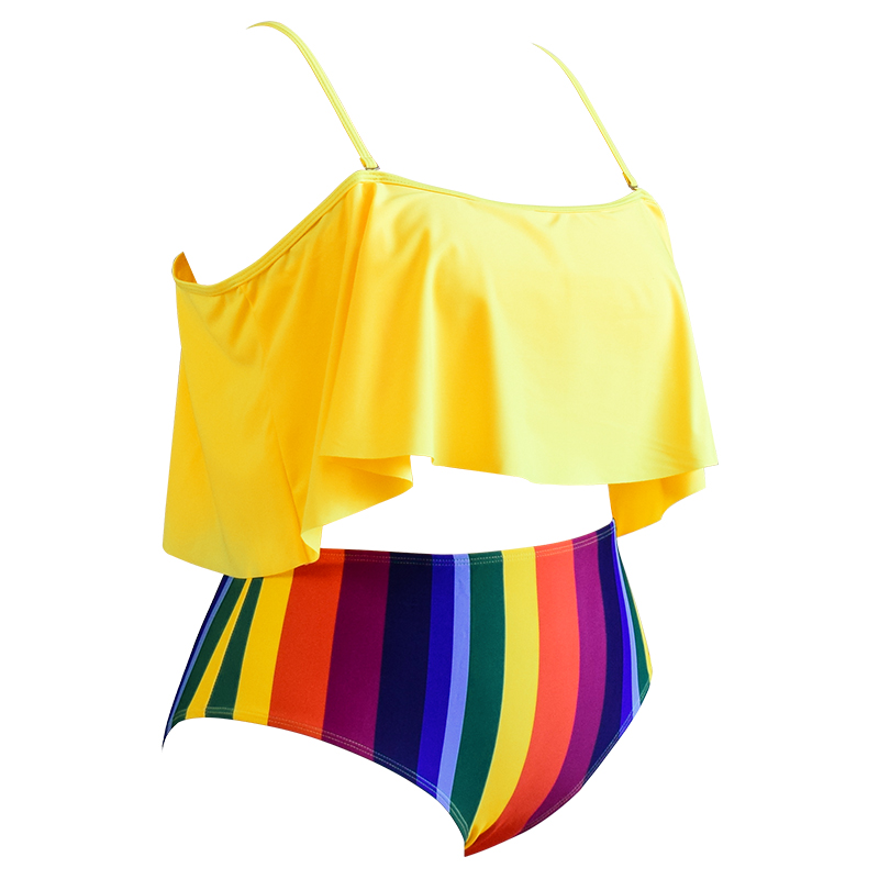 summer rainbow two piece swimsuit