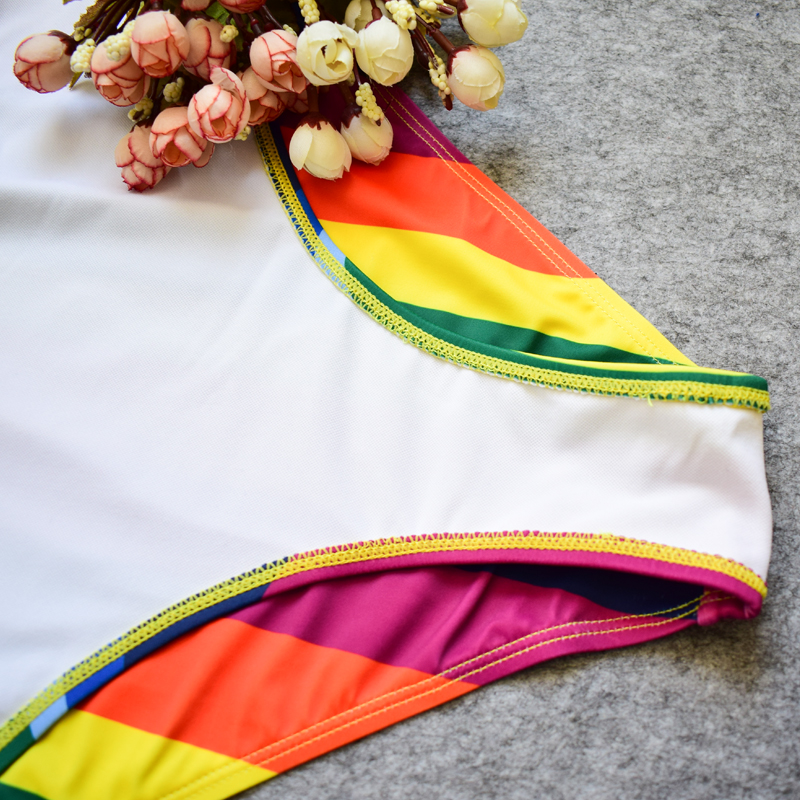 summer rainbow two piece swimsuit