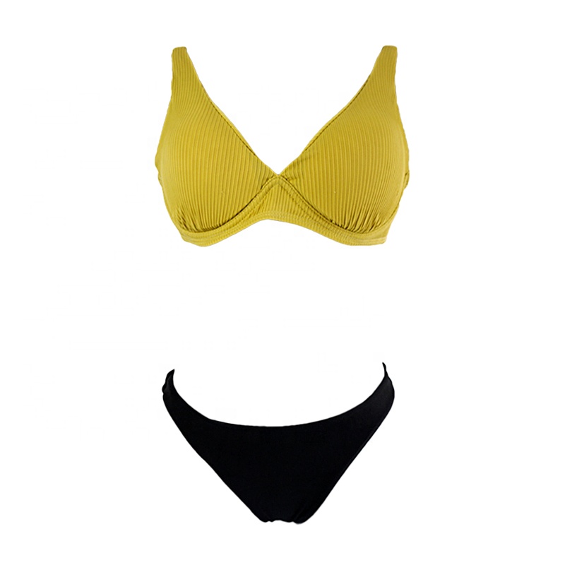 ribbed underwire bra bikini