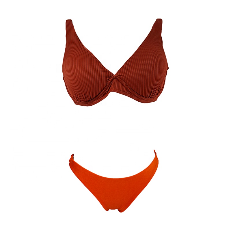 ribbed underwire bra bikini