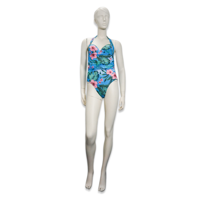 blue beach printing bikini suit