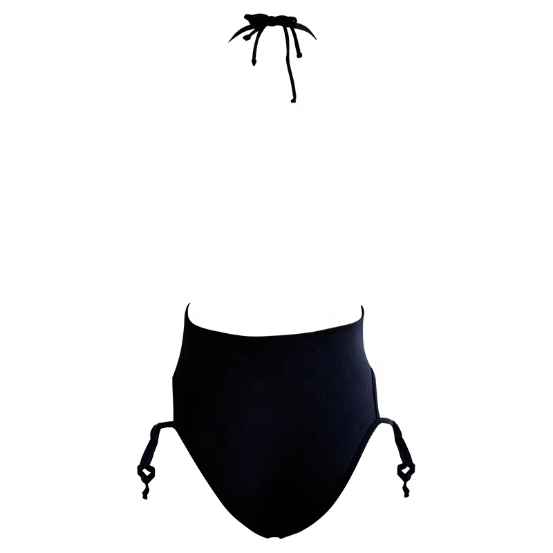 ring linked design black one piece swimwear