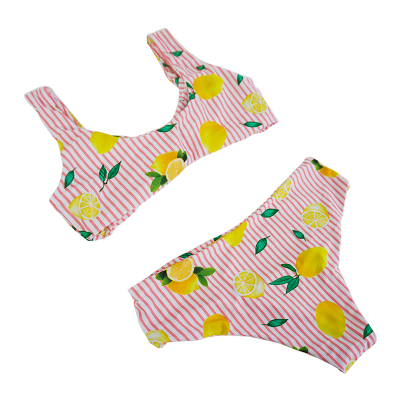 summer day lemon fruit bikini