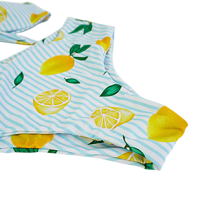 summer day lemon fruit bikini