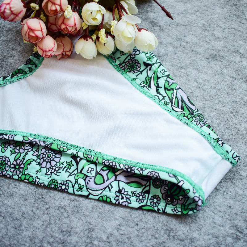 green printing sexy swimwear