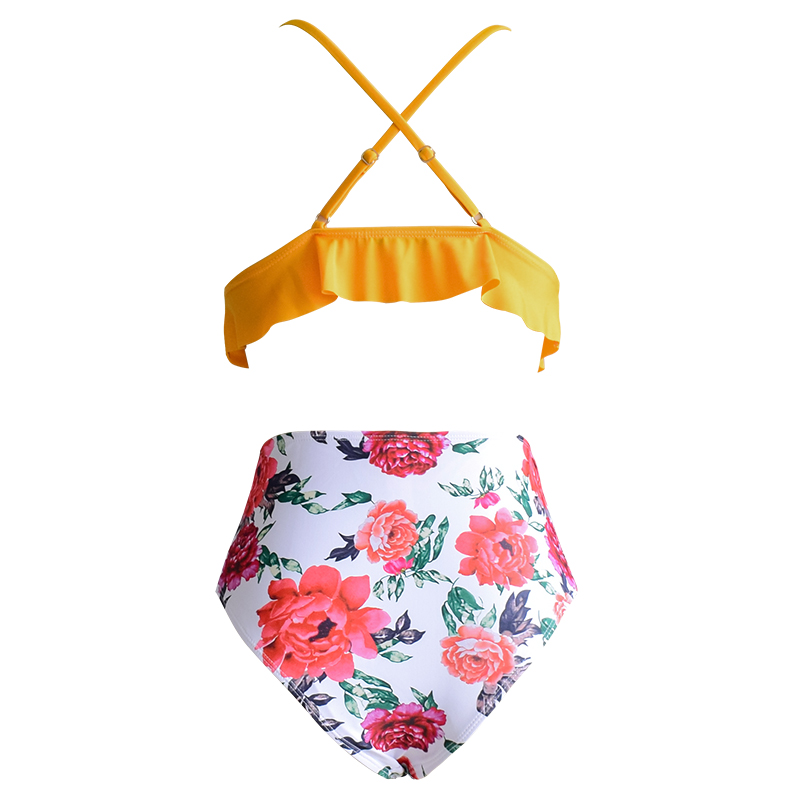 flounce design women bathing suit