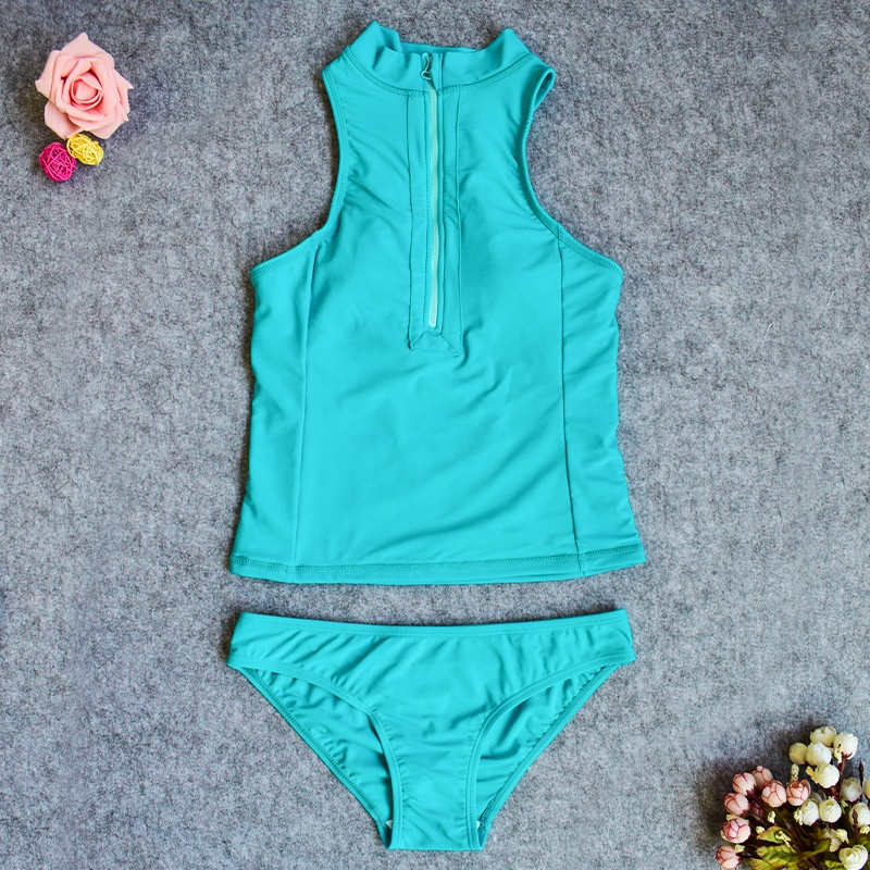 round neck zipper design swimsuit