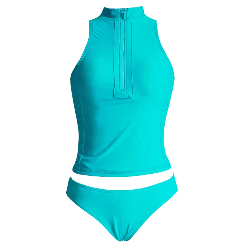 round neck zipper design swimsuit