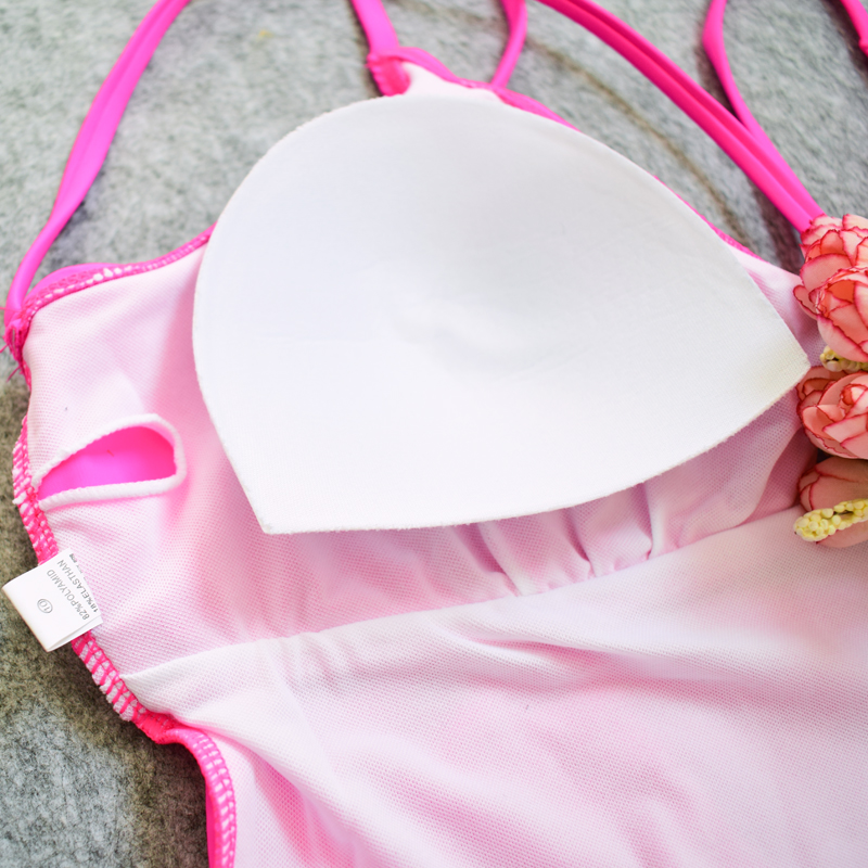 solid pink one piece swimsuit