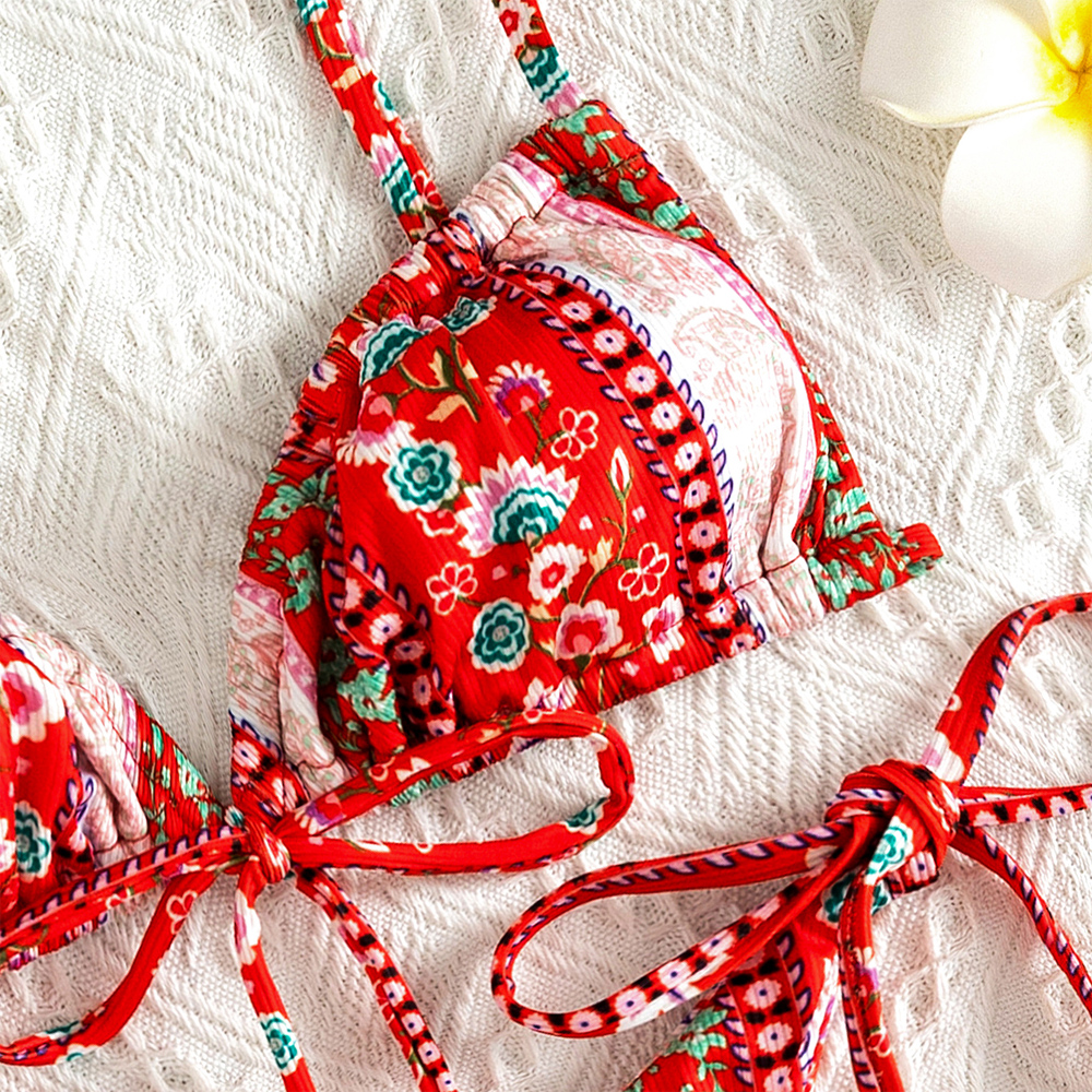 summer floral printing sexy bikini