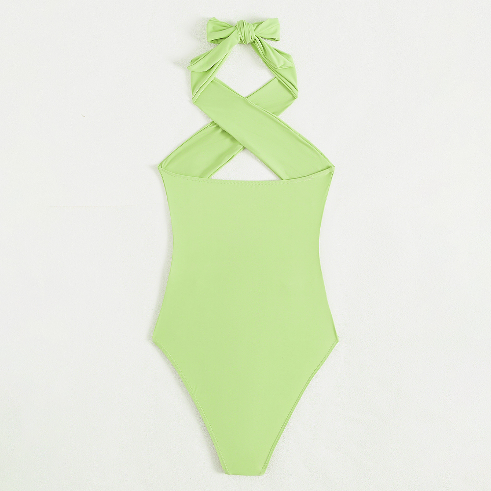 halter neck one piece swimsuit