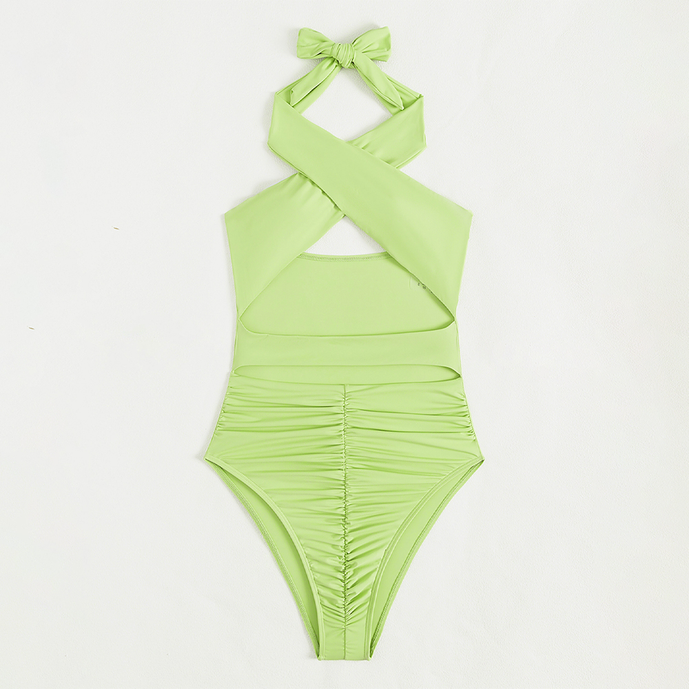 halter neck one piece swimsuit