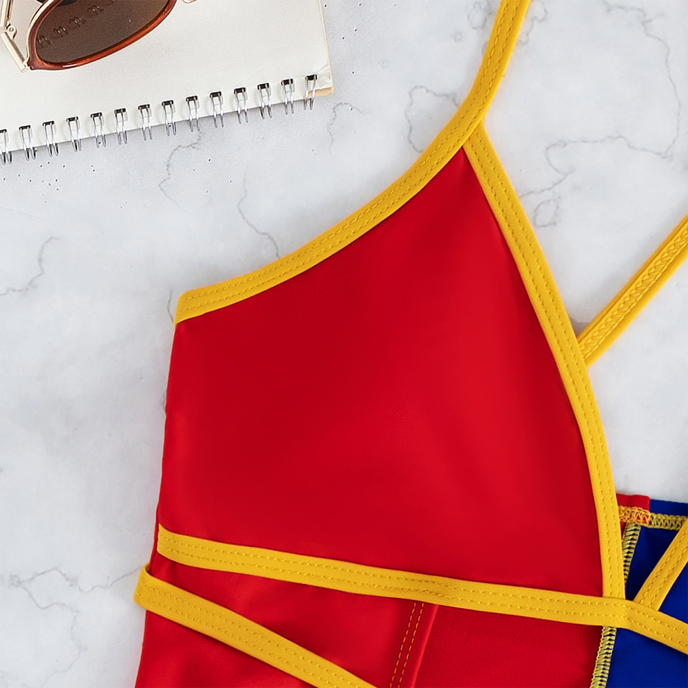 sexy color block women swimsuit