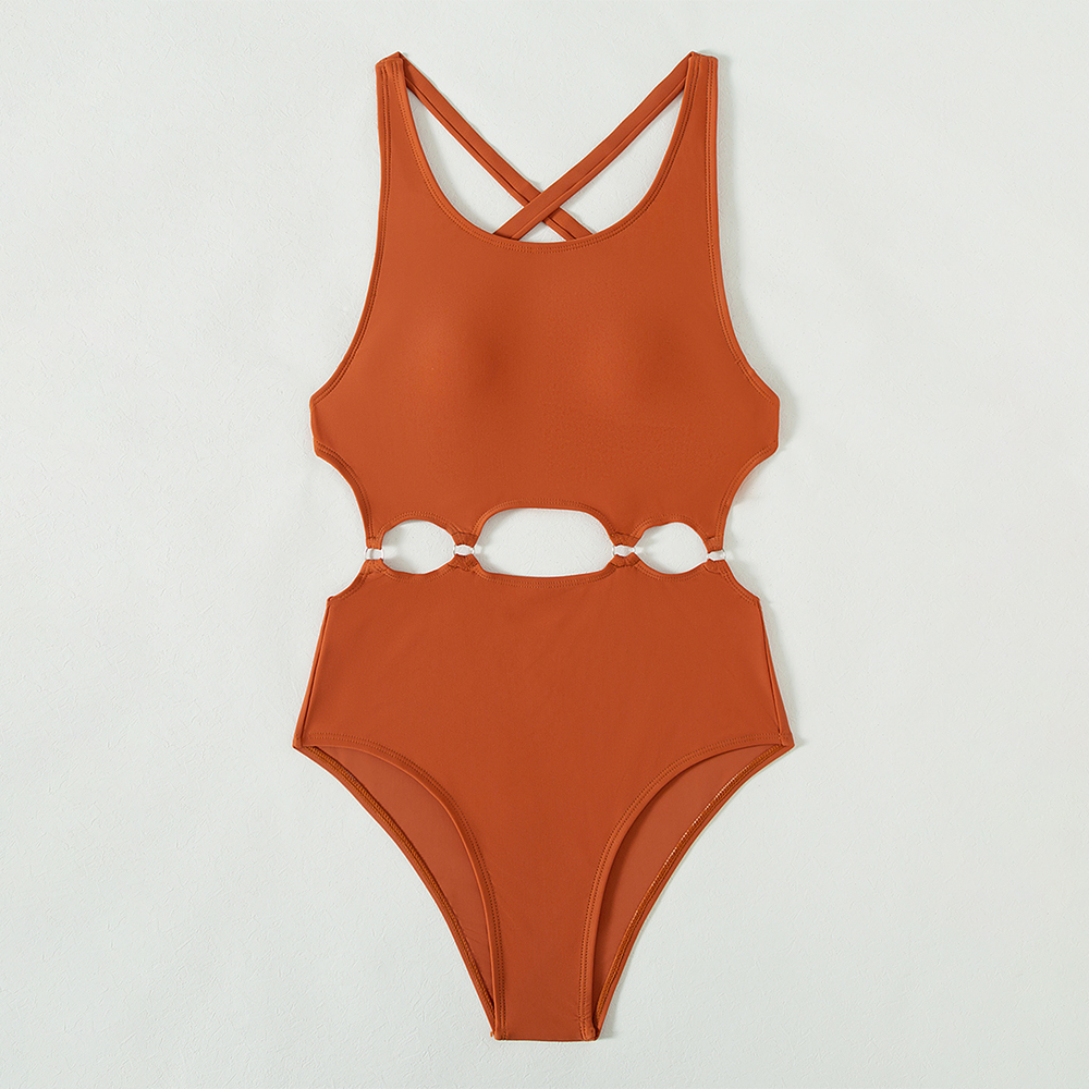 simple solid color women swimsuit