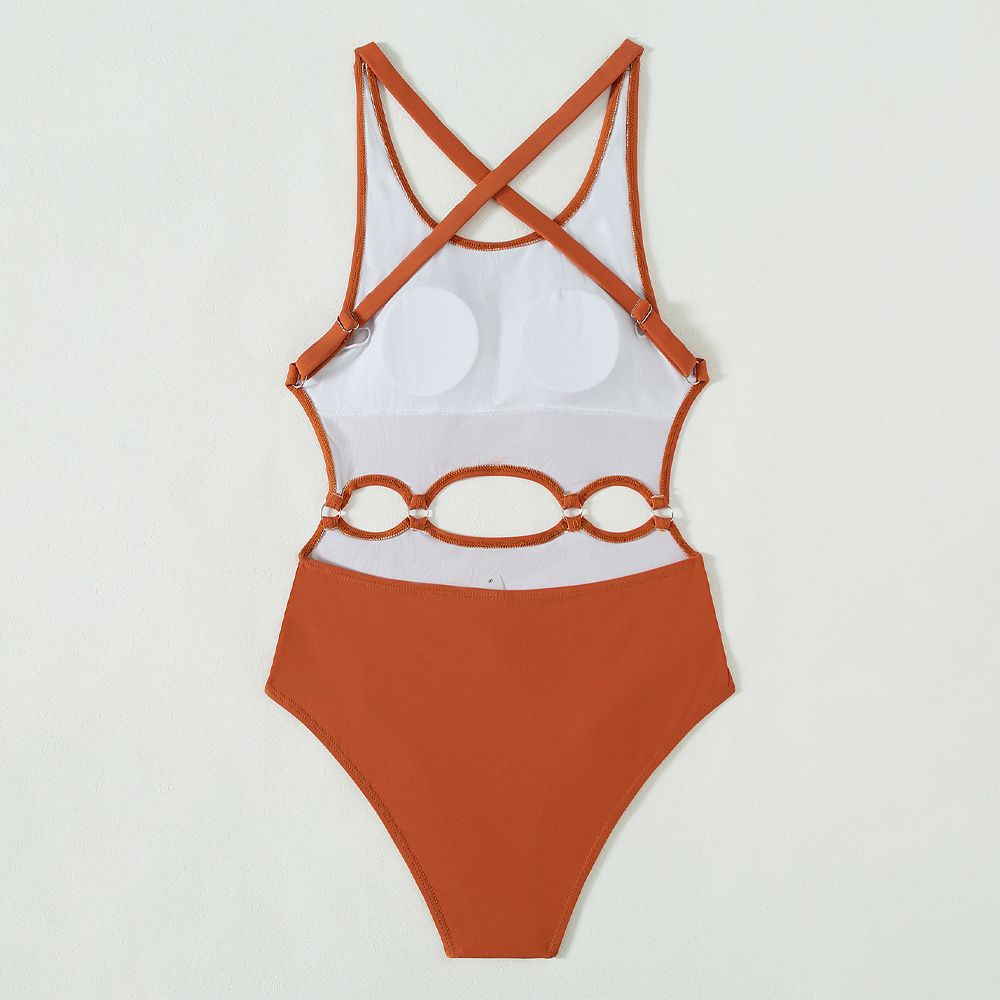 simple solid color women swimsuit