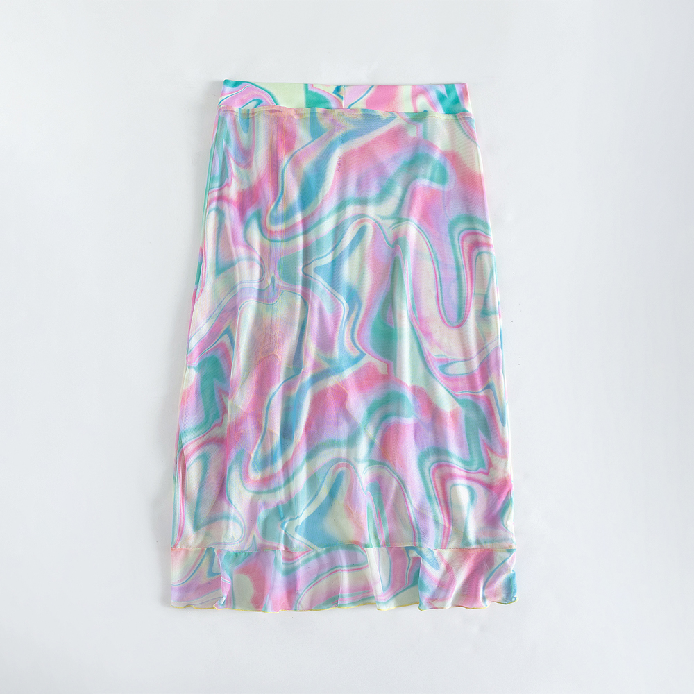 tie dye ruched beach women wrap skirt