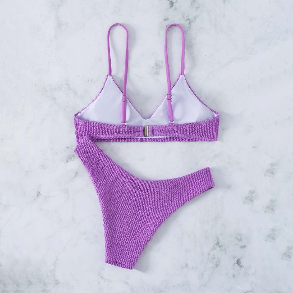 Ruched Triangle  Bikini Set