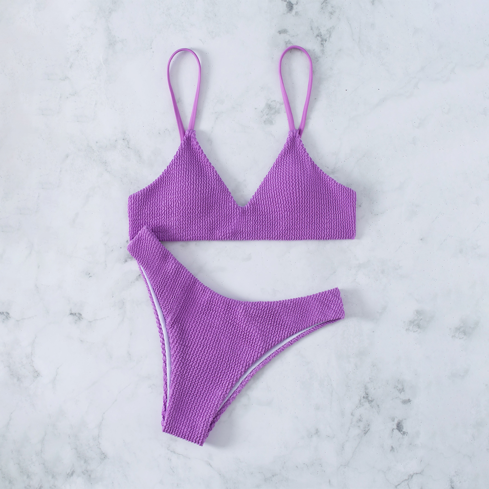 Ruched Triangle  Bikini Set