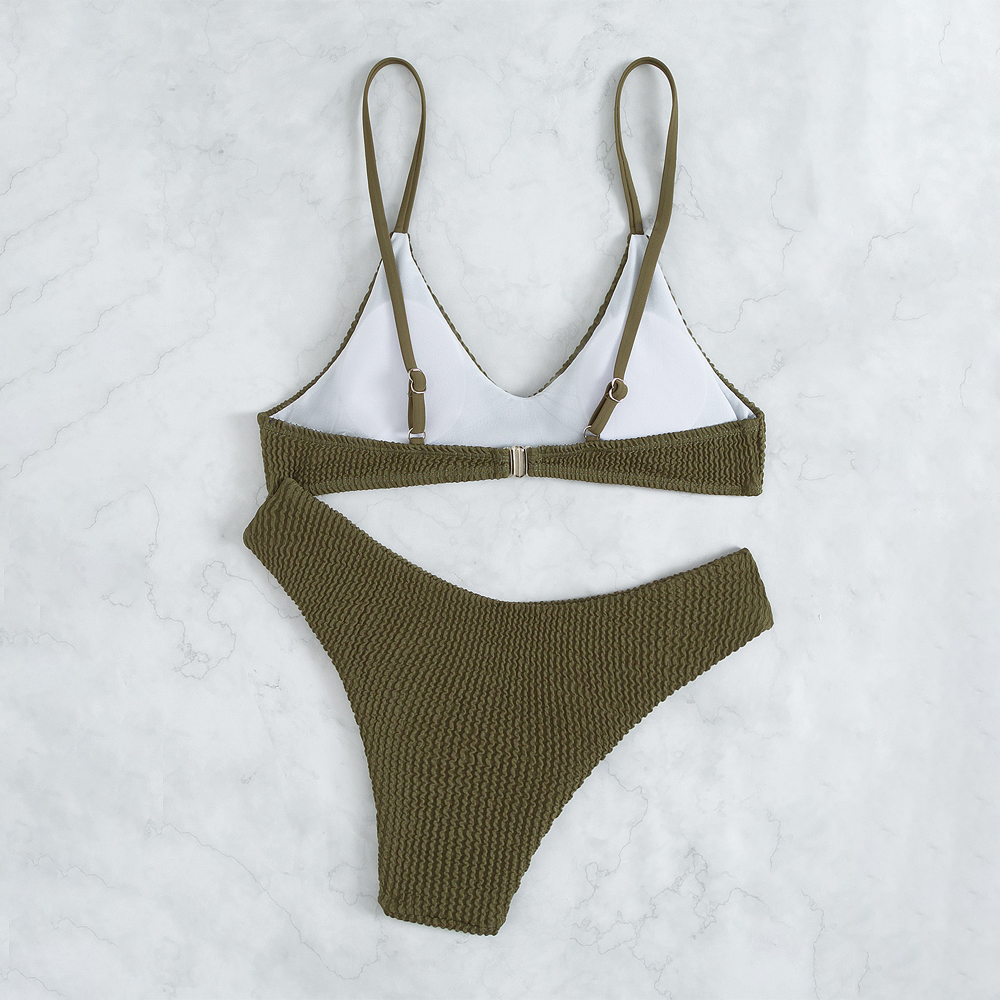 Ruched Triangle  Bikini Set