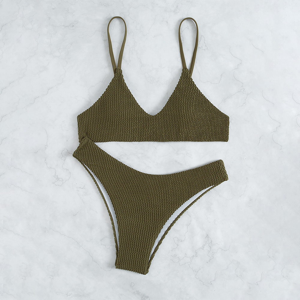 Ruched Triangle  Bikini Set