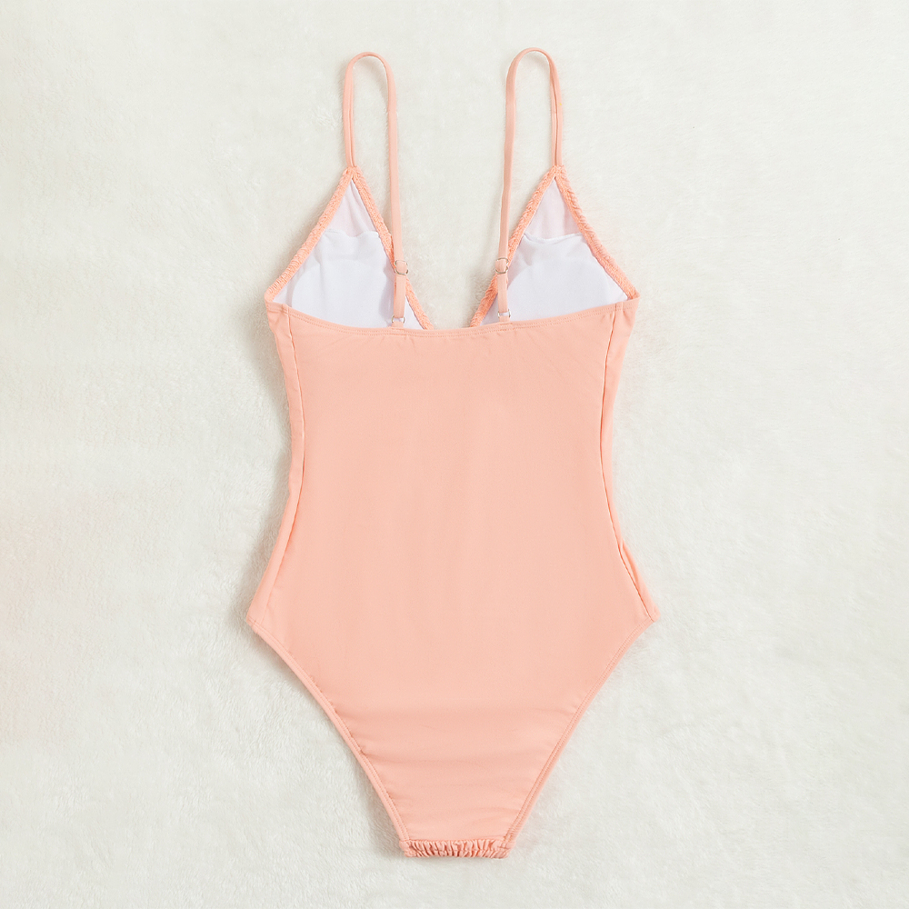 Solid Color Ruched Swimsuit