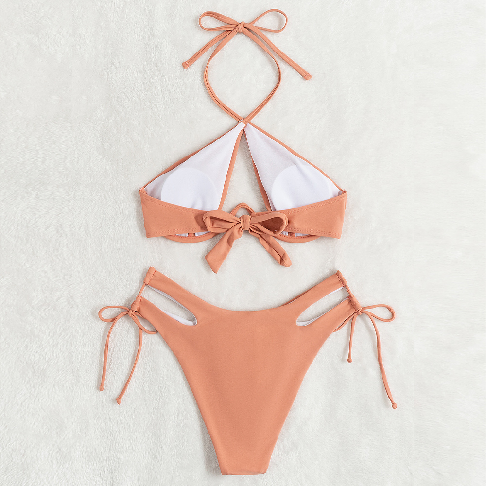 Sexy Halter Hollow Out Bikini Set