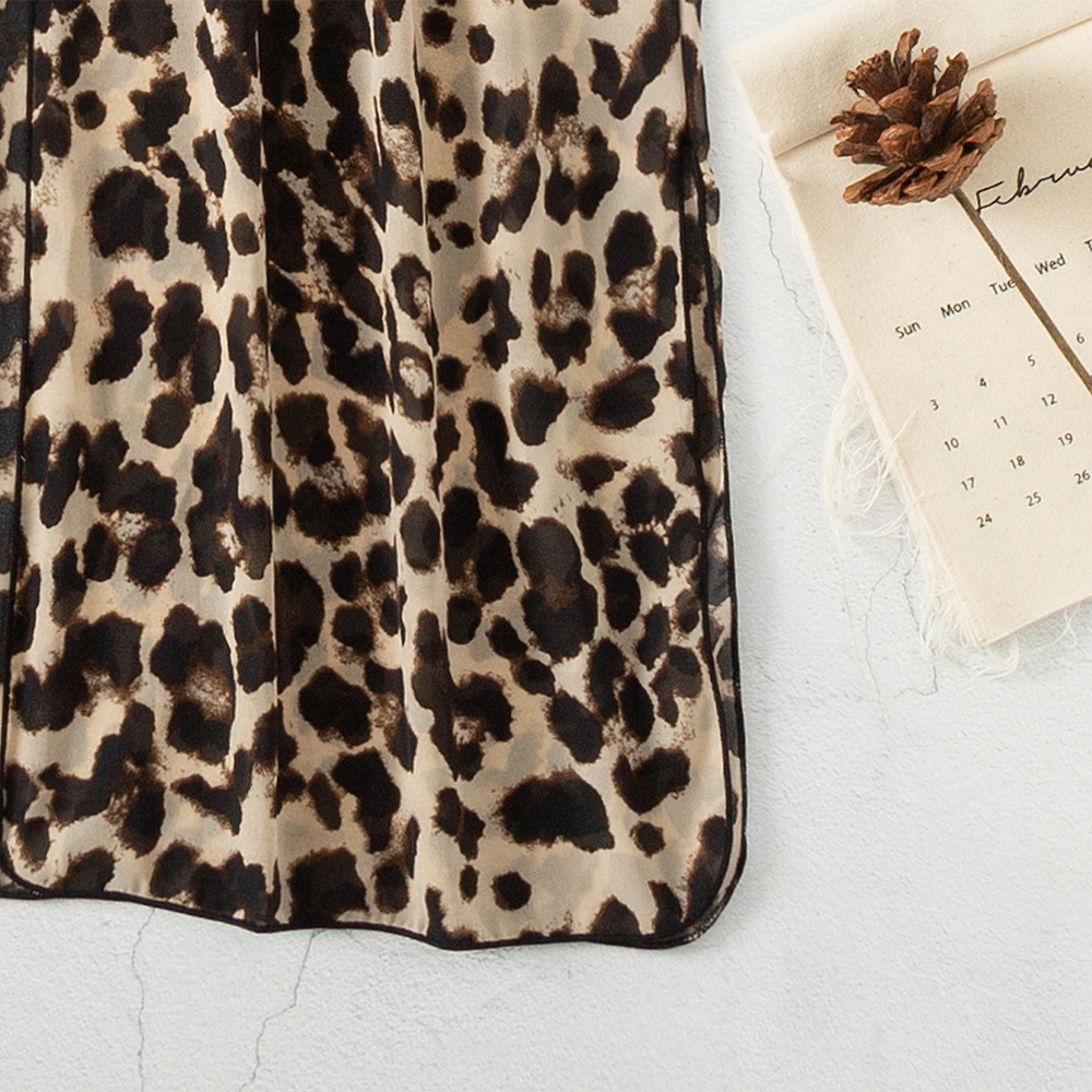 leopard pattern women beach cover up