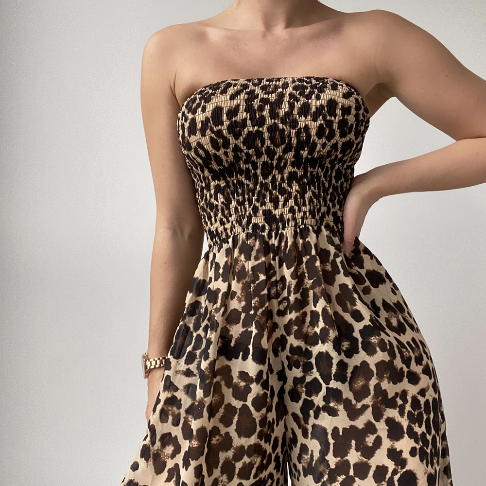 Leopard Chiffon Bikini Cover Up