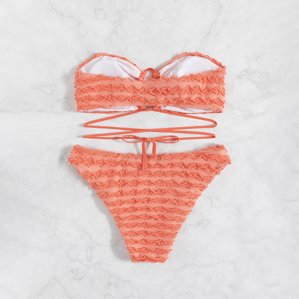 hollow out crochet bikini set