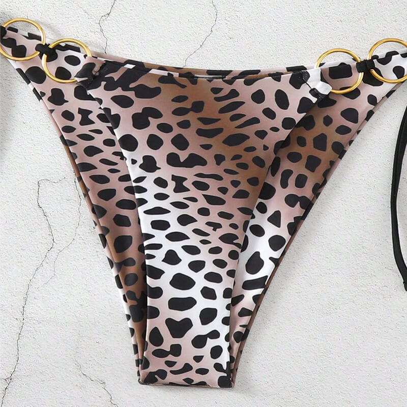 Chuzhou Sunrising Garment ring linked leopard metallic sexy triangle women bikini