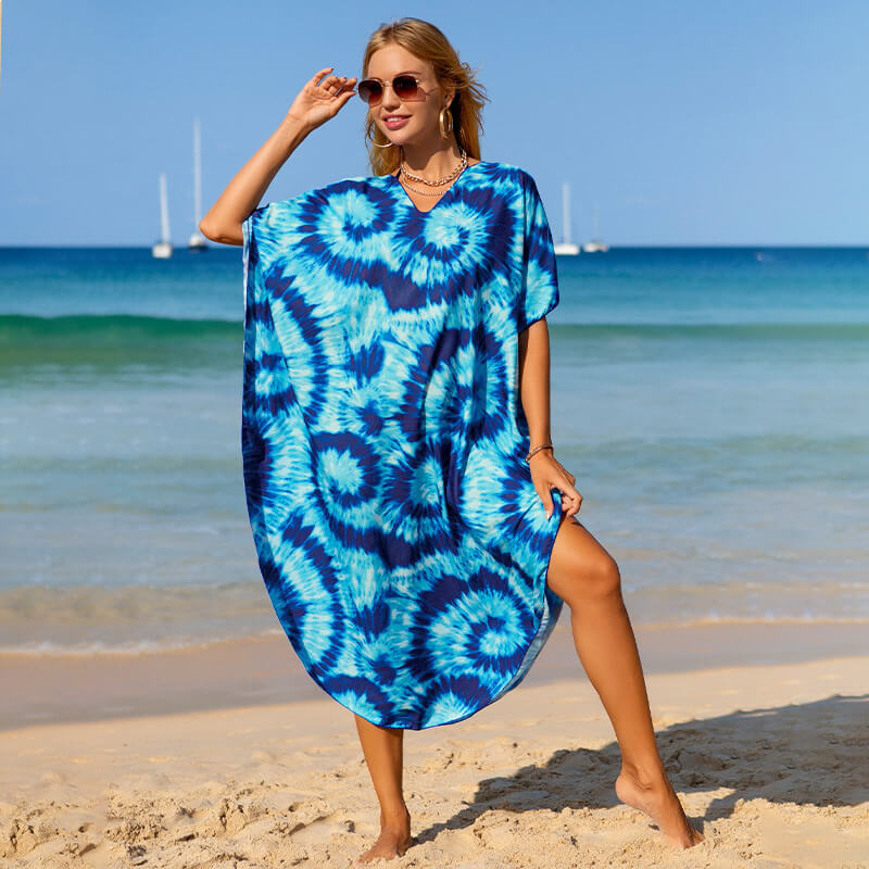 solid tie dye floral women bikini cover up beachwear sarong wrap skirt