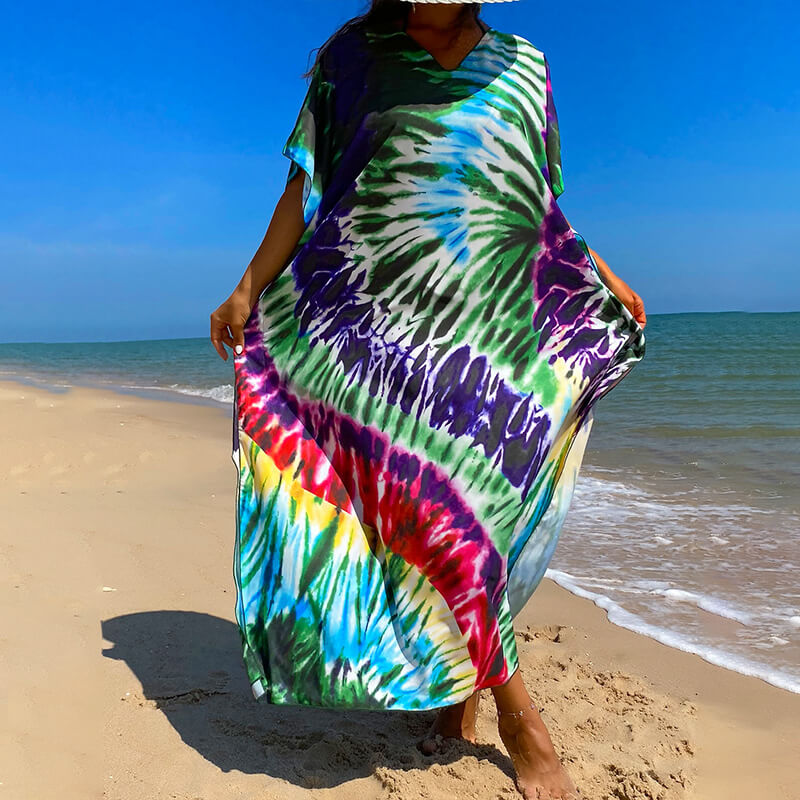 solid tie dye floral women bikini cover up beachwear sarong wrap skirt