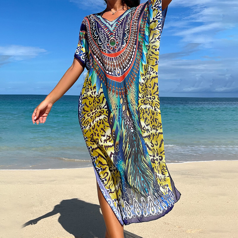 solid tie dye floral women bikini cover up beachwear sarong wrap skirt