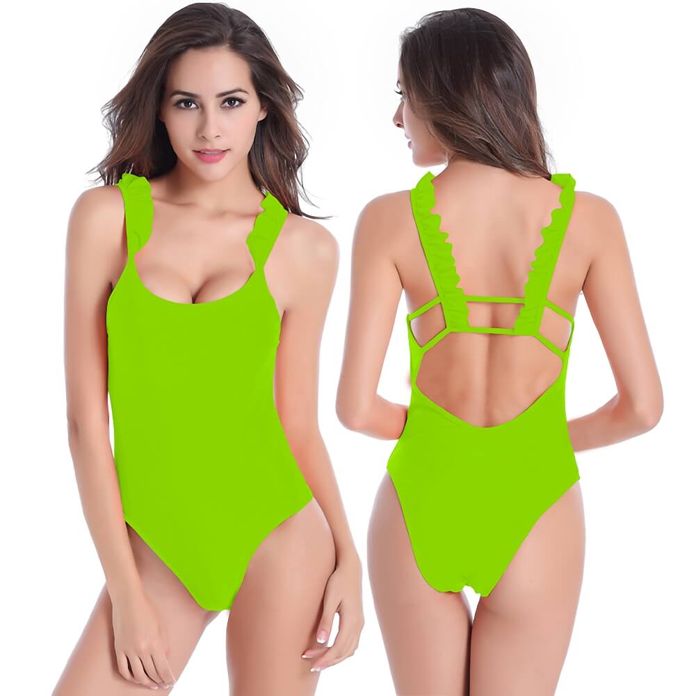 pink green orange blue white black solid color one piece flash hollow out beachwear