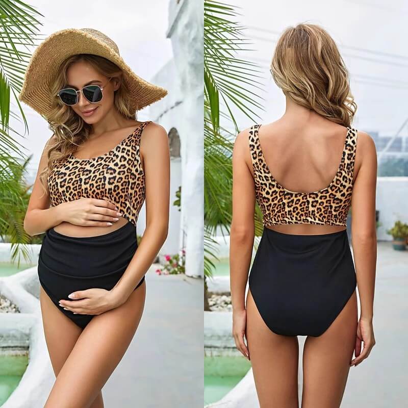 maternity leopard two piece bikini