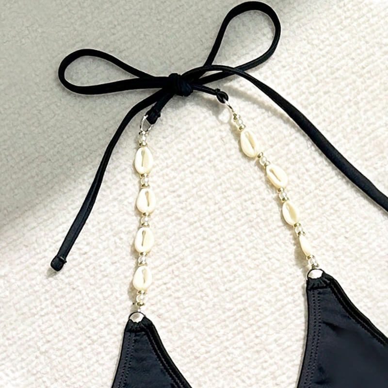 shell metal ring linked jewelry women swimsuit girl bikini sexy lady beachwear